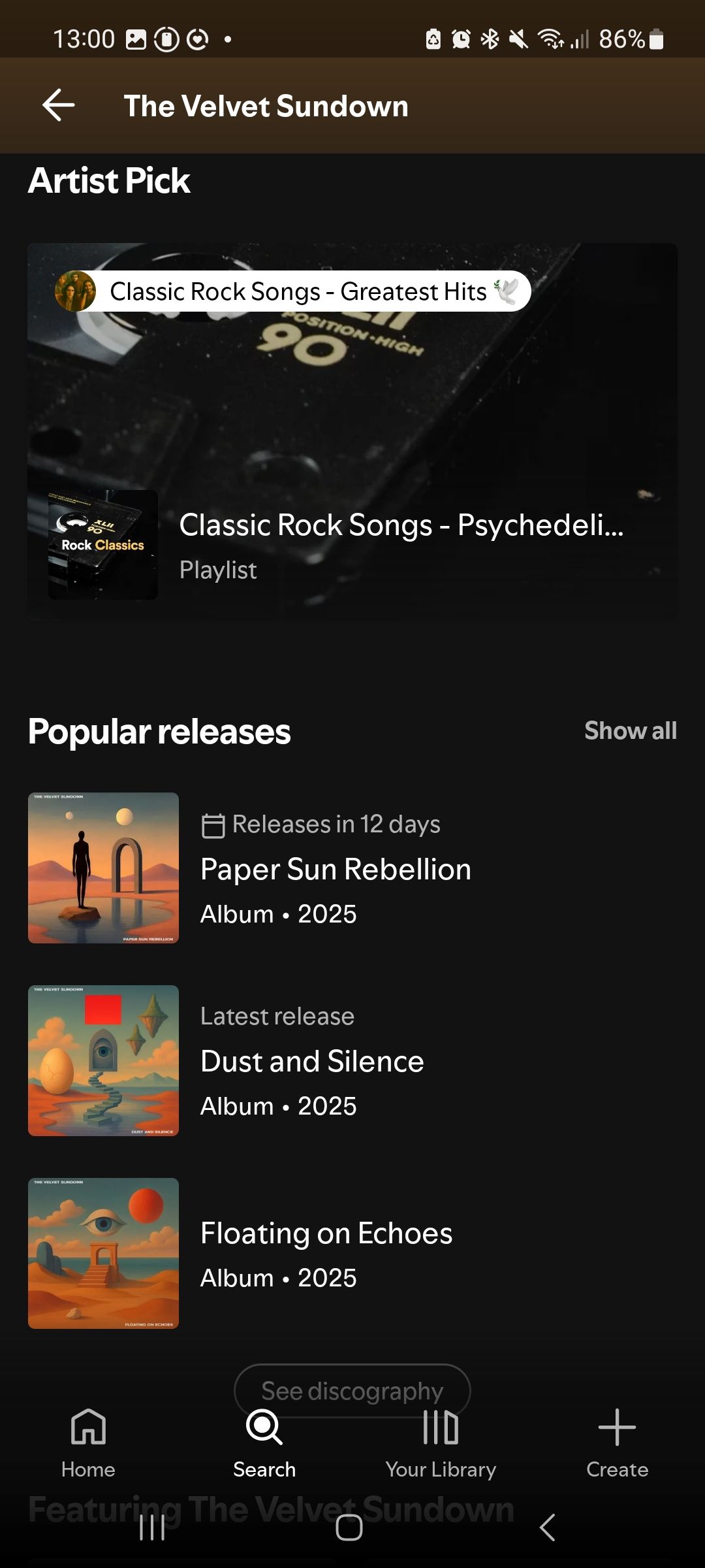 Screenshots of the social media pages purported to belong to AI-generated band The Velvet Sundown.