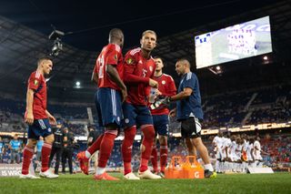 Costa Rica Copa America 2024 squad Francisco Calvo #15 of Costa Rica drinks water before a CONCACAF Gold Cup Group C game between Martinique and Costa Rica at Red Bull Arena on July 4, 2023 in Harrison, New Jersey. (Photo by Stephen Nadler/ISI Photos/Getty Images)