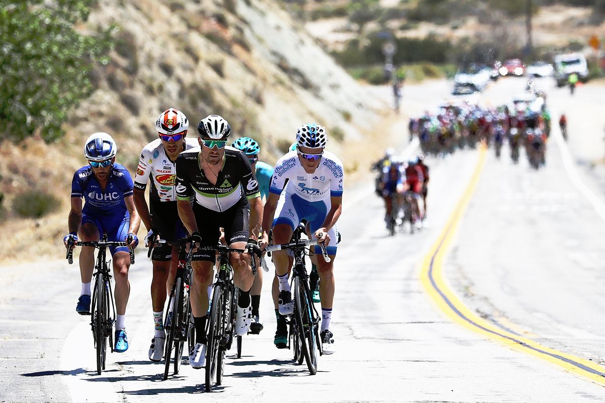 Bernhard Eisel (Dimension Data) leading the breakaway