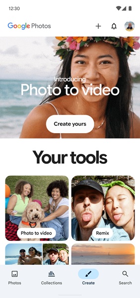 Google is preparing a new hub for AI generative functions in its Photos app called "Create."