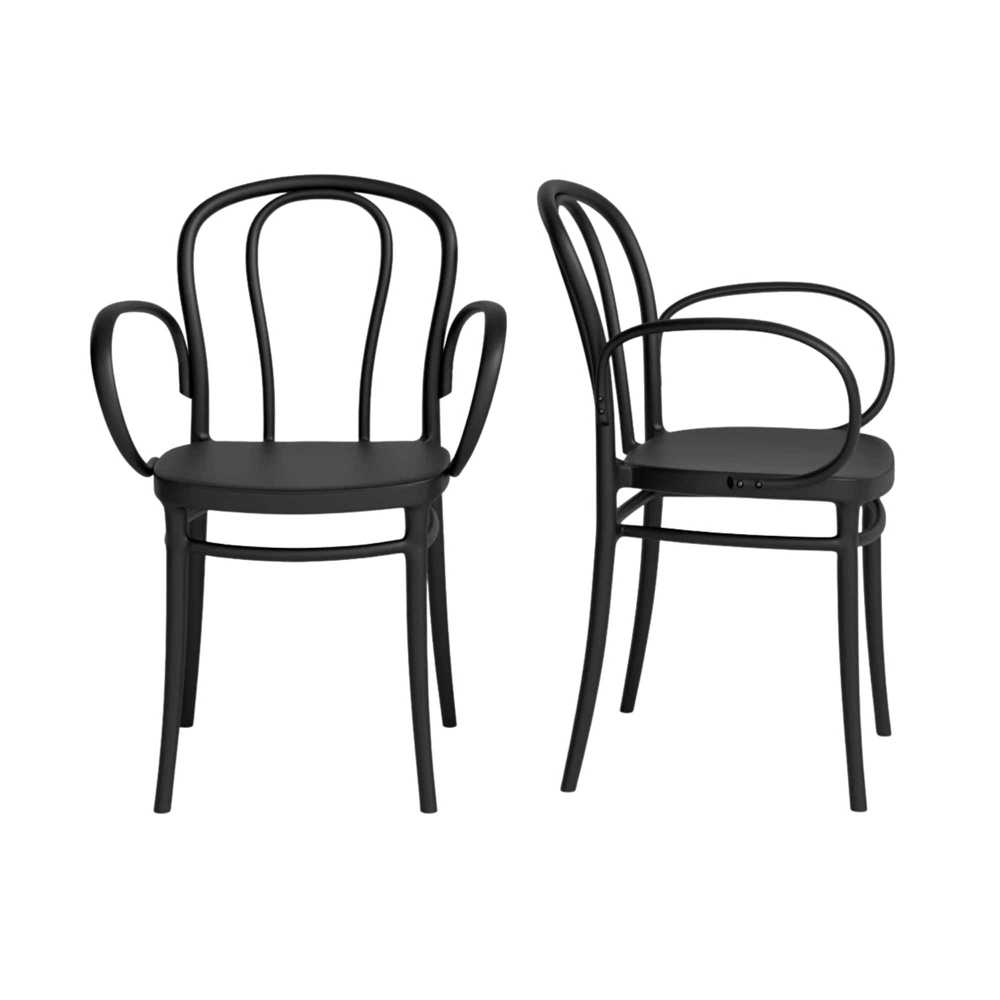 set of two outdoor dining chairs