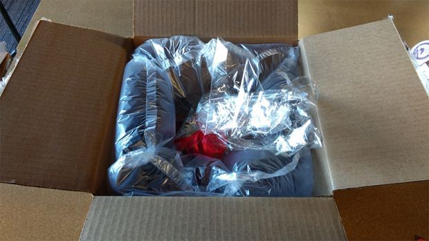 The basket was secured inside the shipping box with simple bubble wrap that kept the basket from moving around.