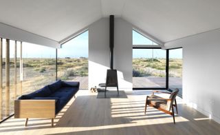 Pobble House living room by Guy Holloway Architects