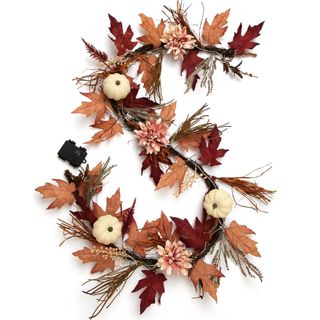 Autumnal wreath with lights