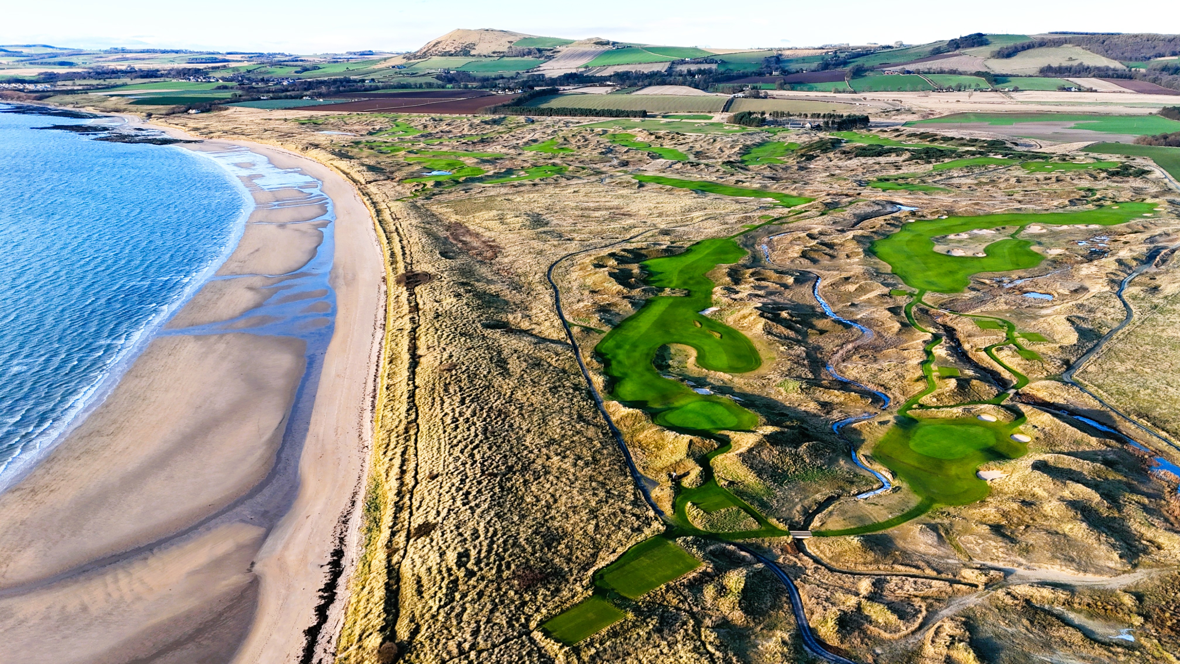 An aerial view of Dumbarnie Links