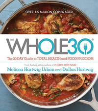 The Whole30: The 30-Day Guide to Total Health and Food Freedom | Melissa Hartwig Urban and Dallas Hartwig | RRP: $14.69 / £11.22
Prepares participants for the program in five steps, provides detailed elimination and reintroduction guidelines and features more than a hundred recipes.
