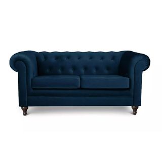 Habitat Chesterfield Velvet 2 Seater Sofa - Blue
