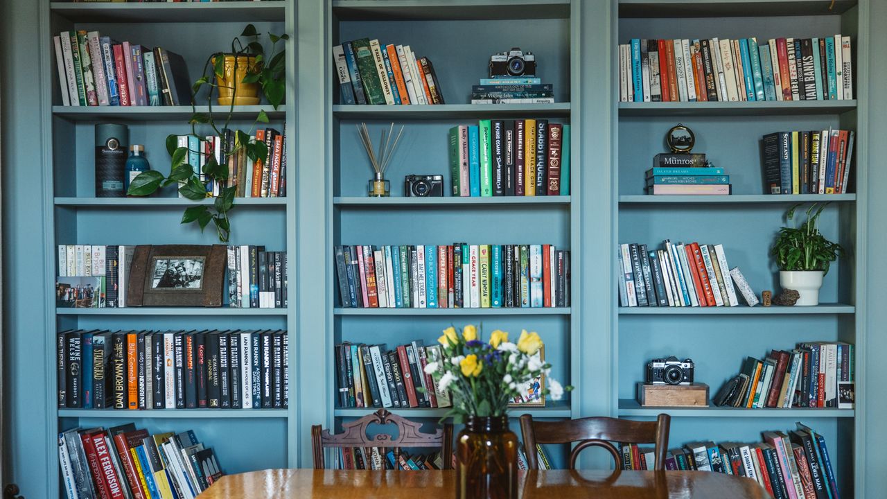 A built-in bookcase using IKEA BILLY bookcases