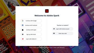 Adobe Spark's login and signup page