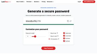 LastPass Free Password Generator