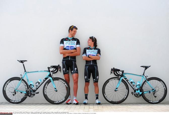 Omega Pharma-QuickStep teammates Stijn Vandenbergh and Rigoberto Uran
