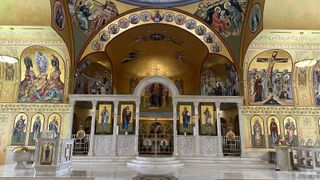 The St. Mark Greek Orthodox Church interior. 