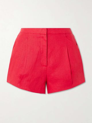 Rosalie Pintucked Linen Shorts