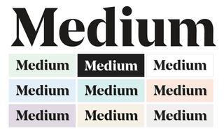 The new Medium logo includes a wordmark and colour palette