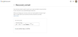 Google account recovery email