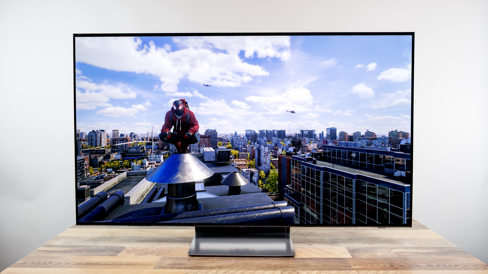 Samsung OLED S90H 4K TV on a desk