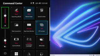 ROG Ally brightness slider