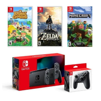 Nintendo Switch Gray | Animal Crossing | The Legend of Zelda: Breath of the Wild | Minecraft | Pro Controller: $519 at GameStop
