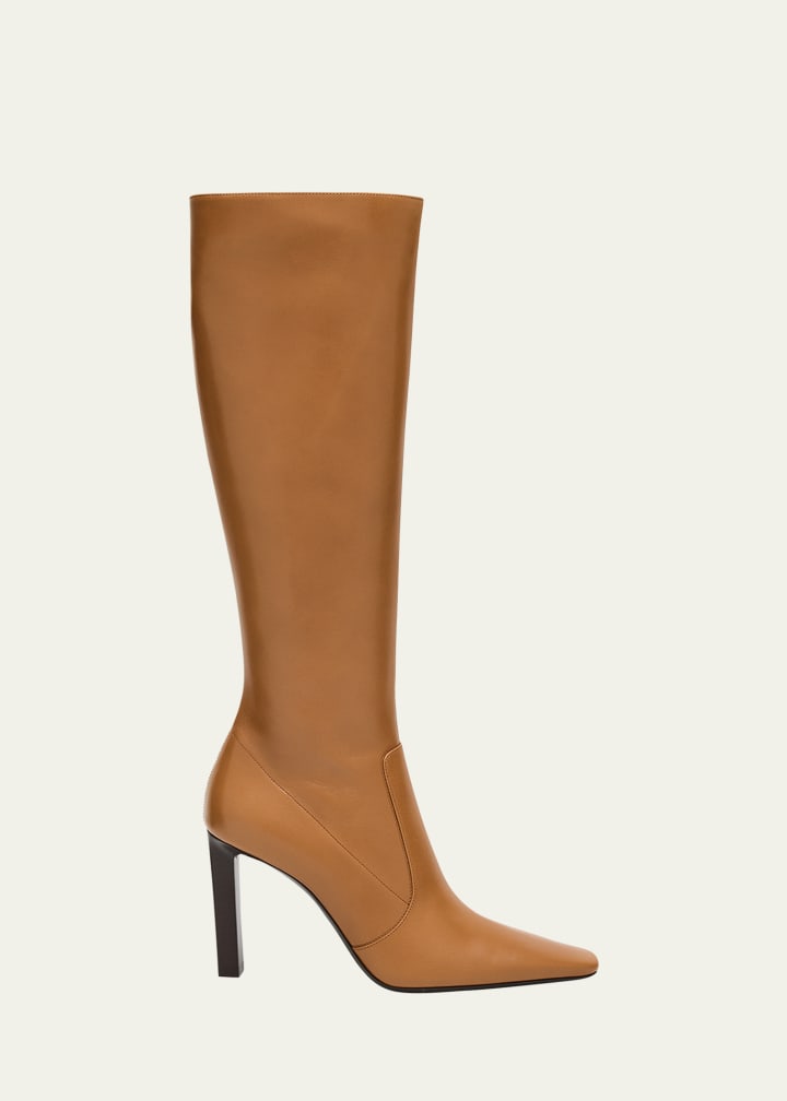 Francoise Smooth Leather Knee-High Boots