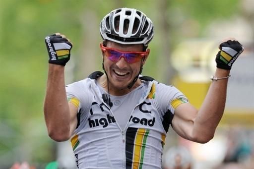 John Degenkolb (HTC-Highroad) celebrates the stage win.