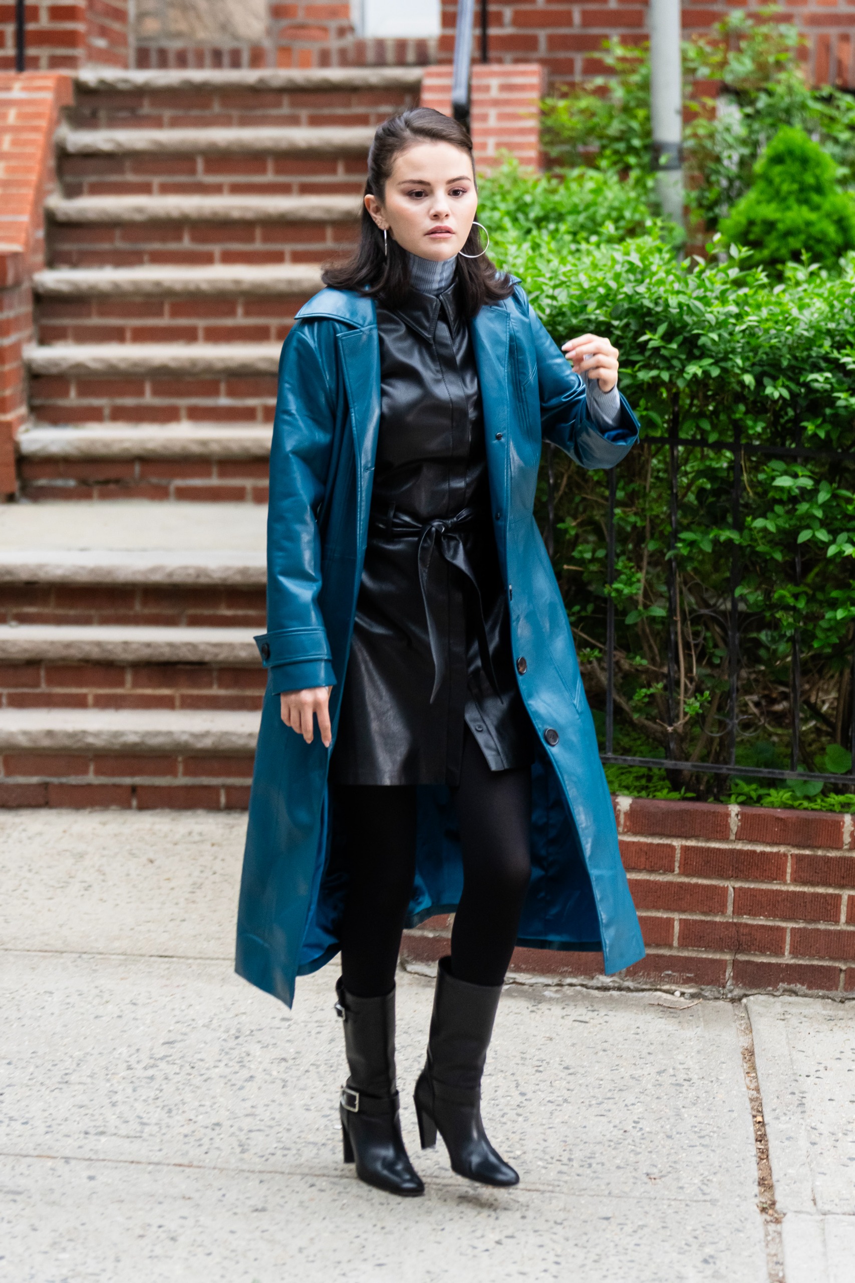 Selena Gomez's double leather look on the set of Only Murders in the Building in 2025