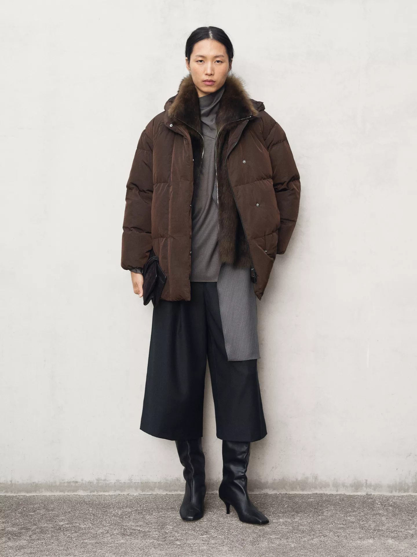 Massimo Dutti, Water-Repellent Hooded Puffer Jacket