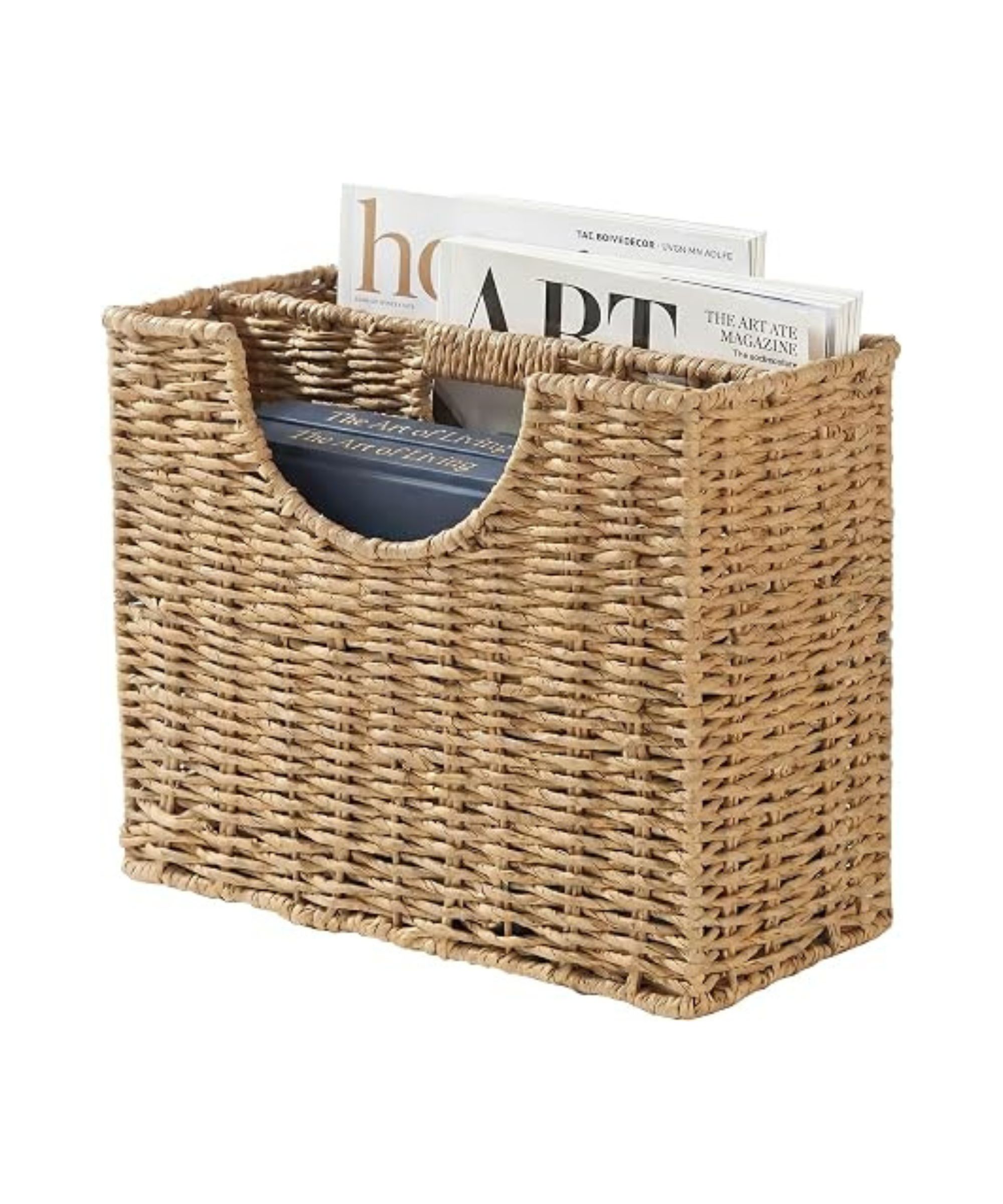Rattan magazine rack