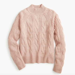 Mockneck Cable-Knit Sweater