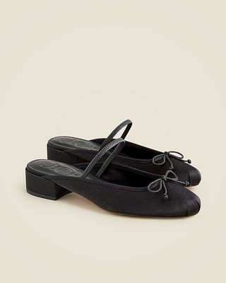 Teagan Ballet Mule Heels in Satin