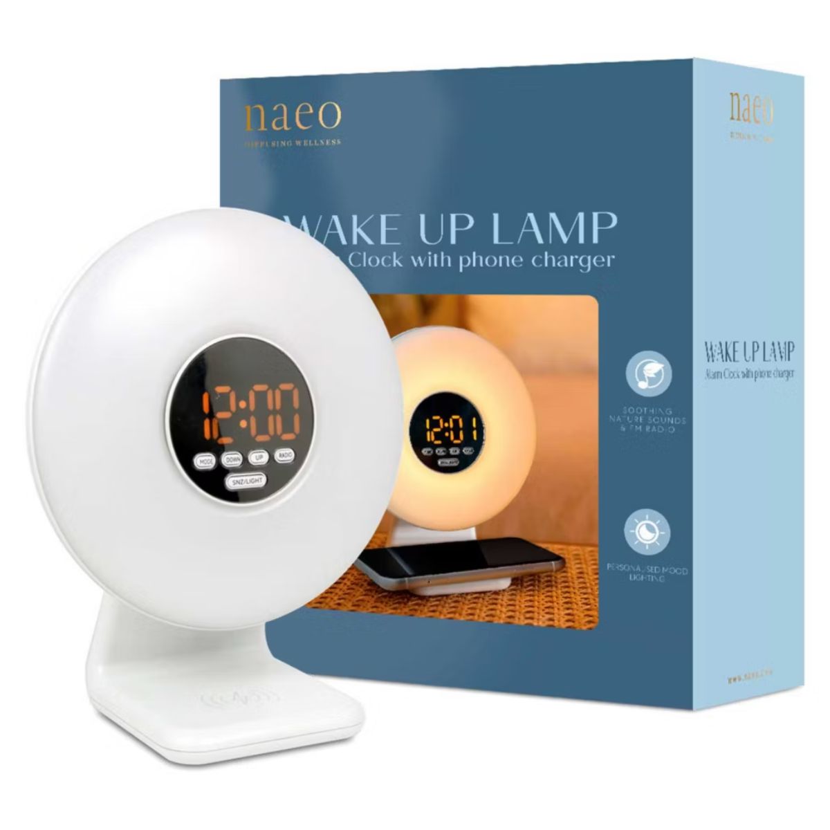 Image of Naeo Sunrise Wake-up Lamp With Wireless Phone Charger