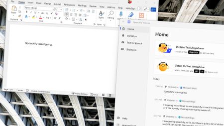 Screenshot of Speechify and Microsoft Word on a PC