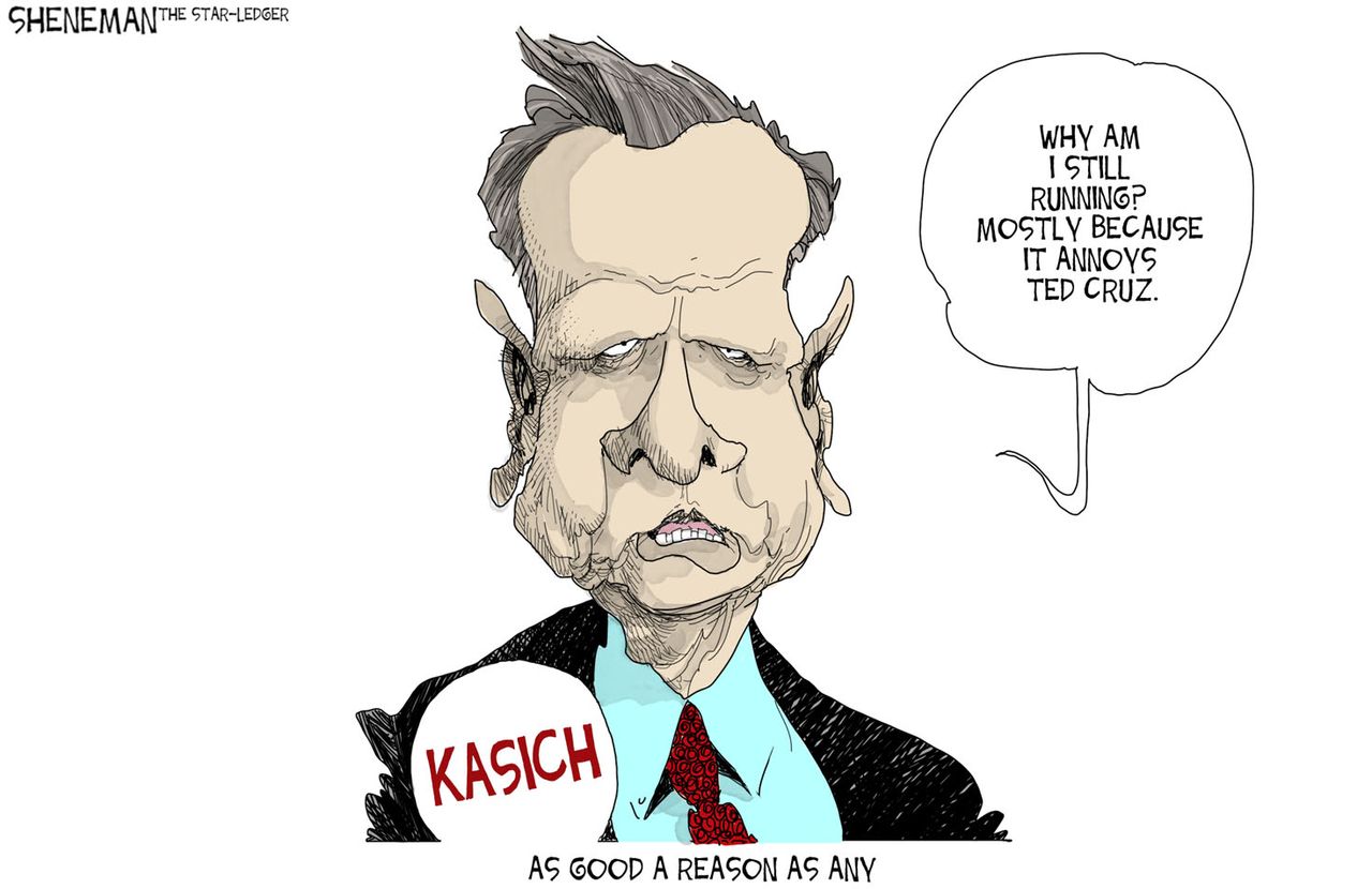 Political Cartoon U.S. Kasich Cruz