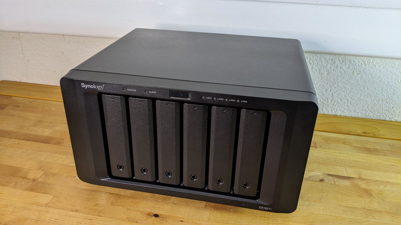 The DS1621+ sat on a desk.