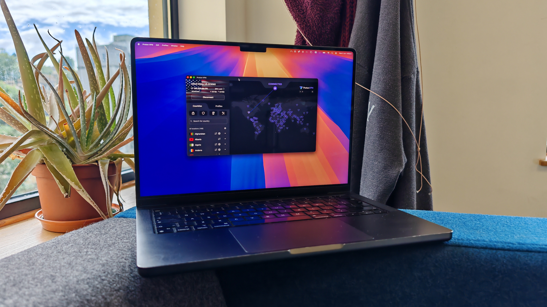 MacBook Pro running the Proton VPN app
