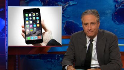 Jon Stewart pretty convincingly compares the ISIS airstrikes in Syria to the iPhone 6