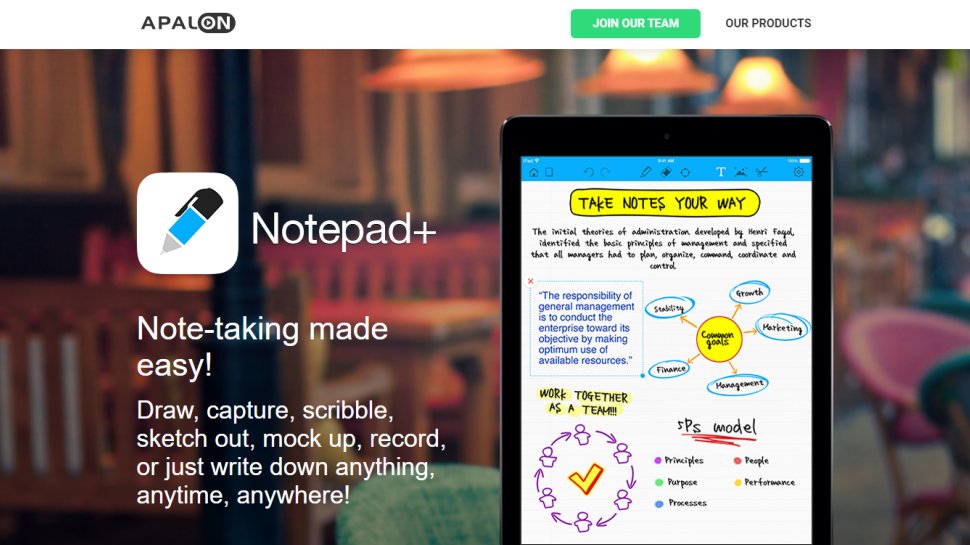 Tangkapan layar situs web untuk Notepad+