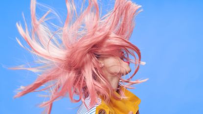 model with pink hair - how to remove hair dye off skin