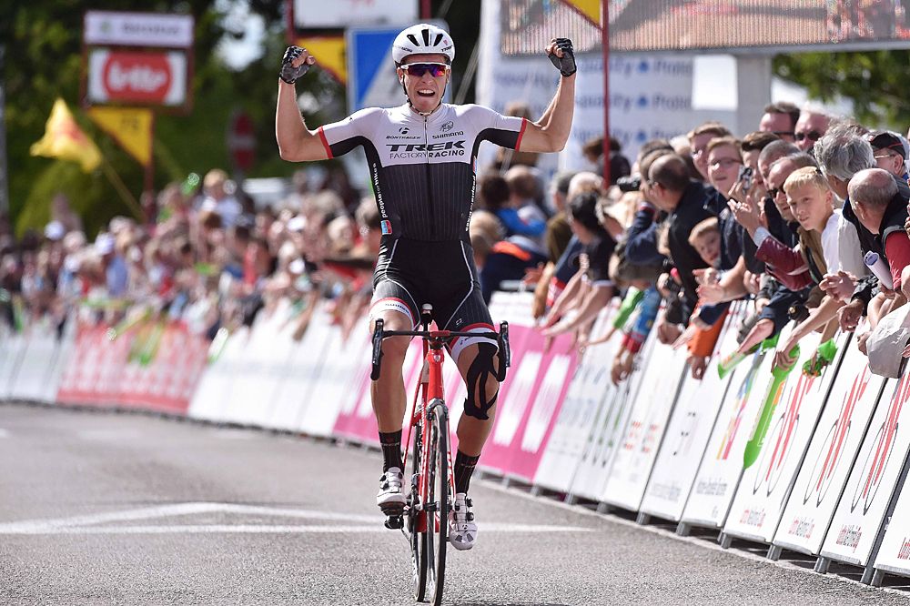 Danny Van Poppel (Trek Factory Racing) victory salute in Thuin
