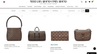 discounted Louis Vuitton bags on the what goes around comes around website