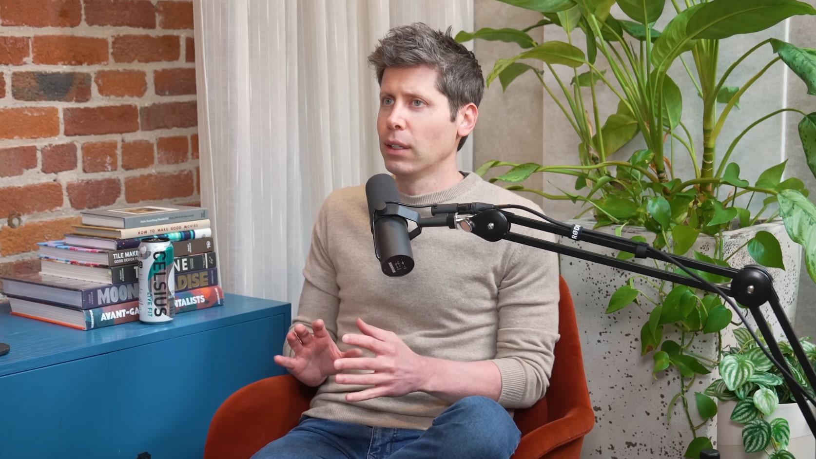 OpenAI CEO Sam Altman being interviewed by Theo Von.