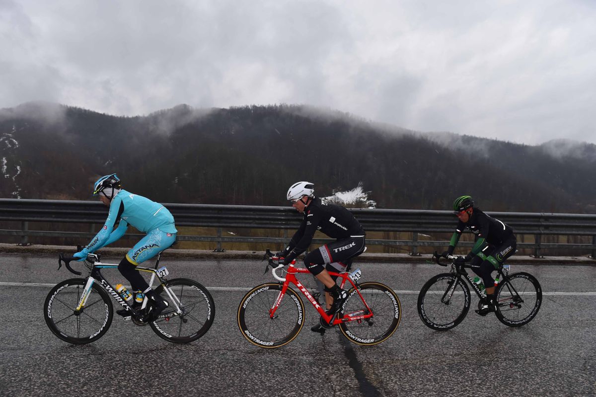 Alessandro Vanotti (Astana) in the breakaway with Stijn Devolder and Yukiya Arashiro