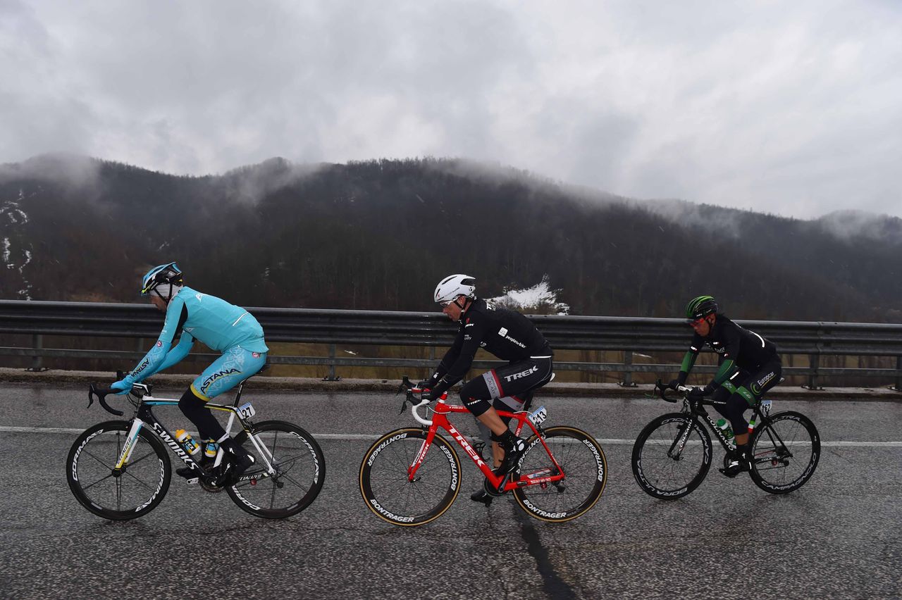 Alessandro Vanotti (Astana) in the breakaway with Stijn Devolder and Yukiya Arashiro