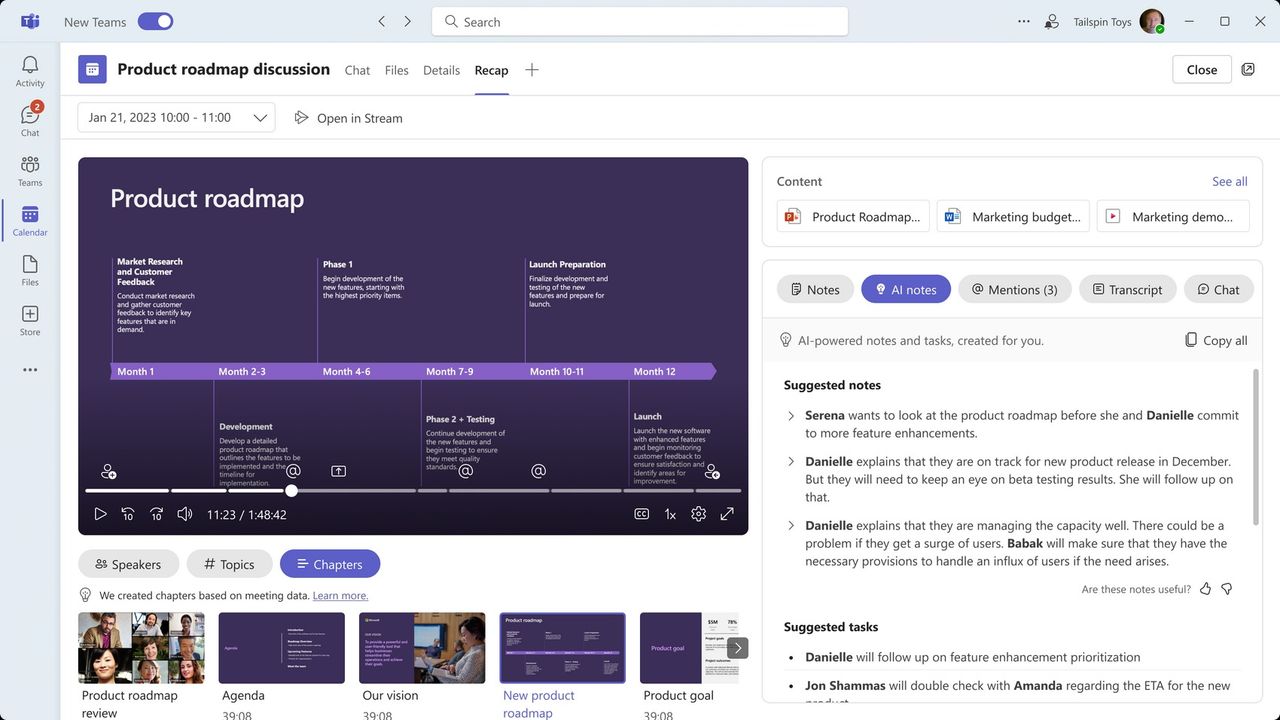 Microsoft Teams Premium intelligent recap