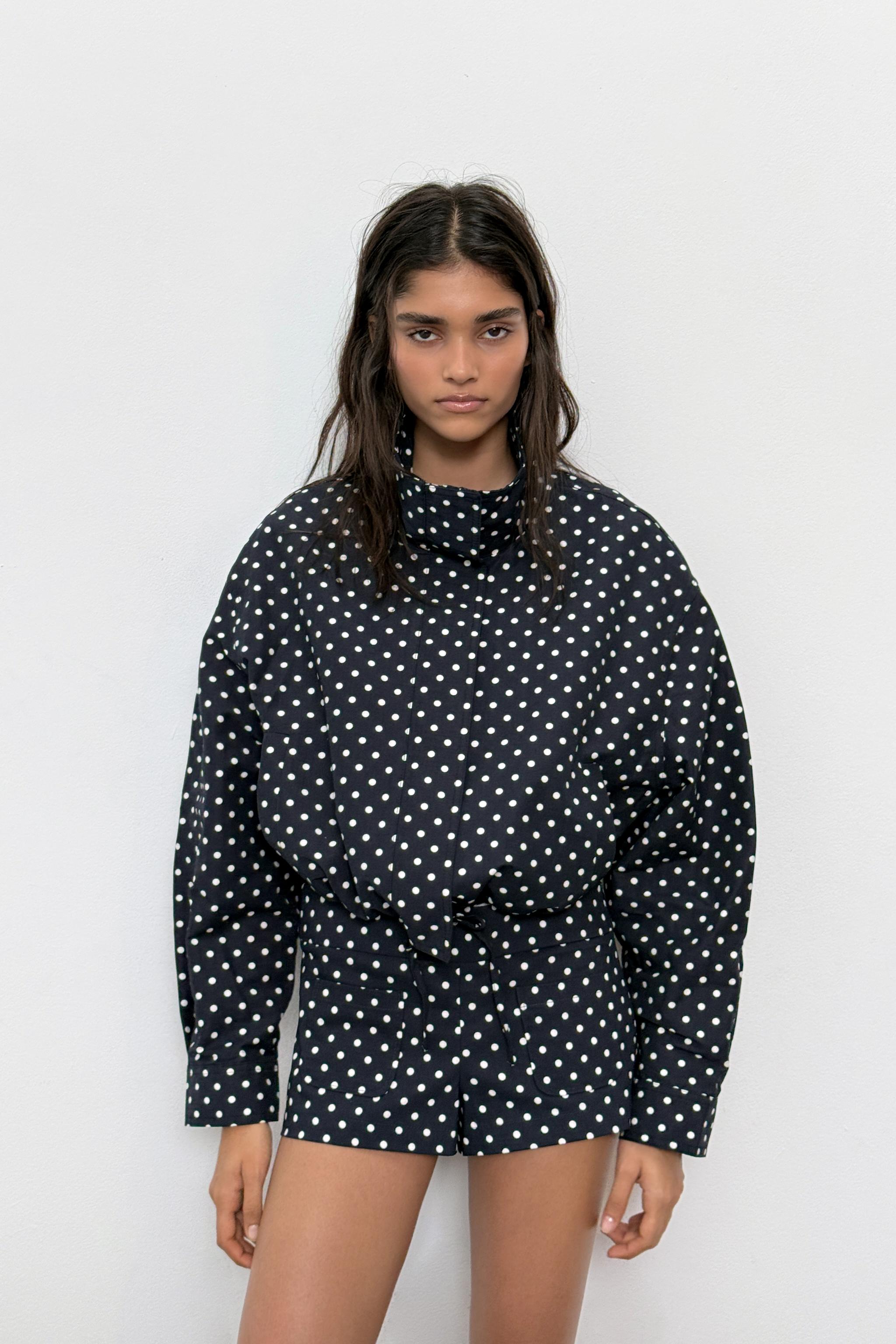 Puffy Jacket With Dots