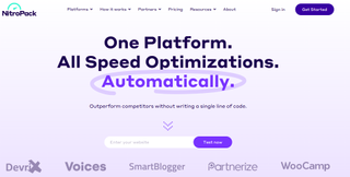 NitroPack landing page