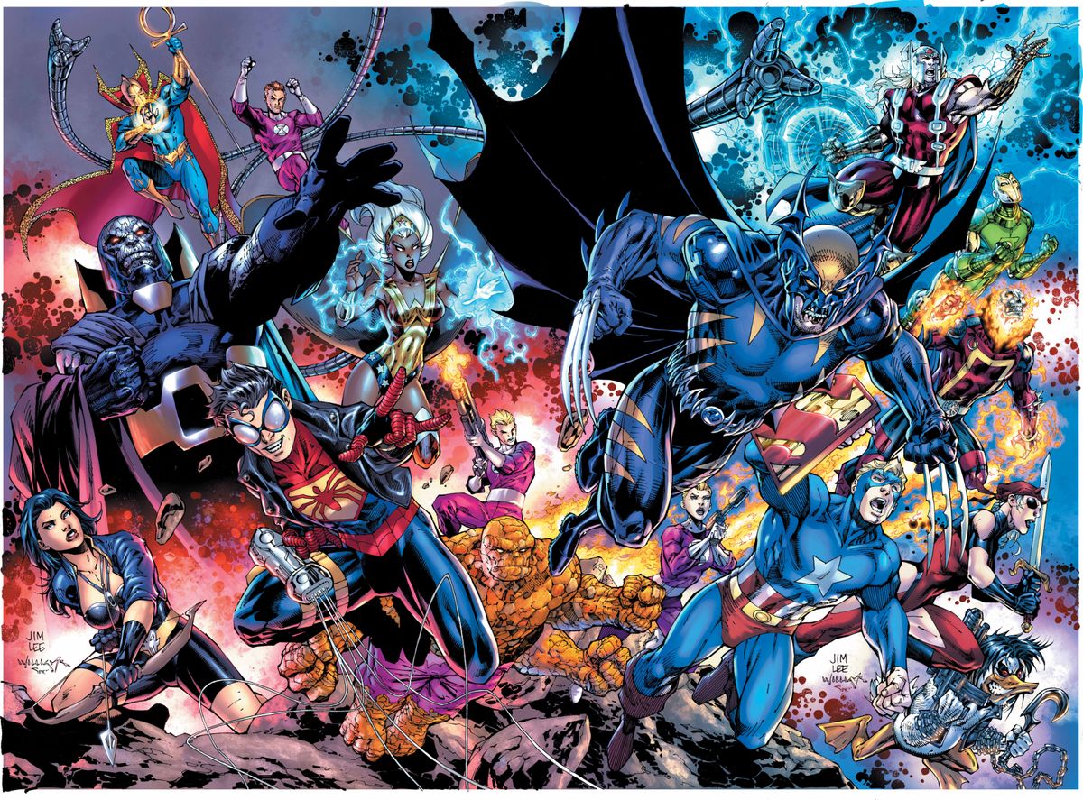 Art from DC vs. <b>Marvel</b>: The Amalgam Age.