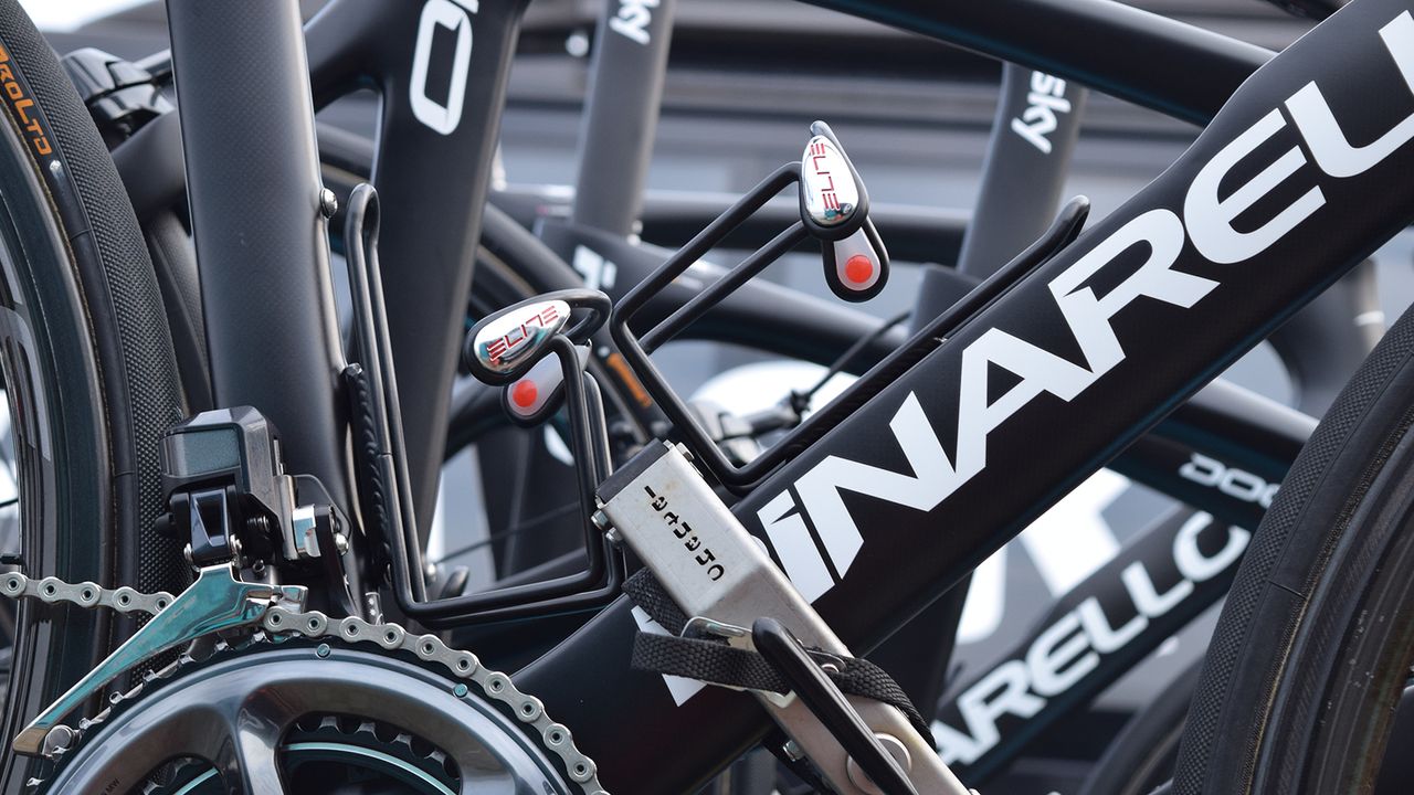 The reliable Elite Ciussi bottle cages are used by a number of teams in the cobbled Classics