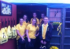Oakley Hunt (West) PPC team outside their tack room at HOYS