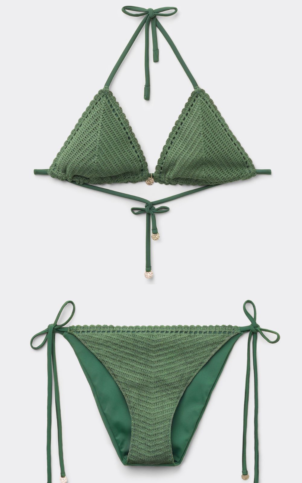crochet sage green swimsuit