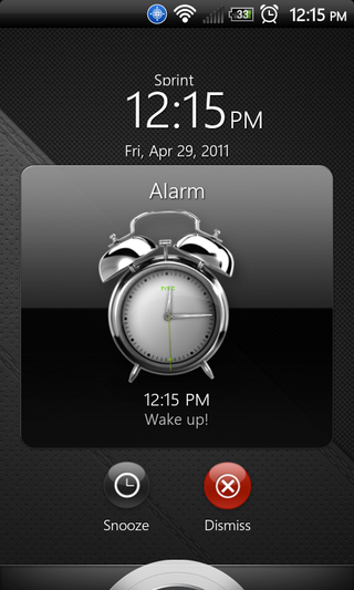Alarm Clock on Sense 3.0 Lockscreen